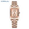 CRRJU New Watch 5017 Women's Watch Stainless Steel Strap Simple Square Business Fashion Watch