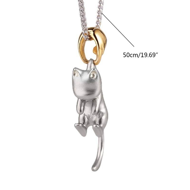 Lovely Cat Pendant Necklace Simple Collar Necklace Neck Chain Y2K Cute Animal Neck Chain Fashion Statement Jewelry