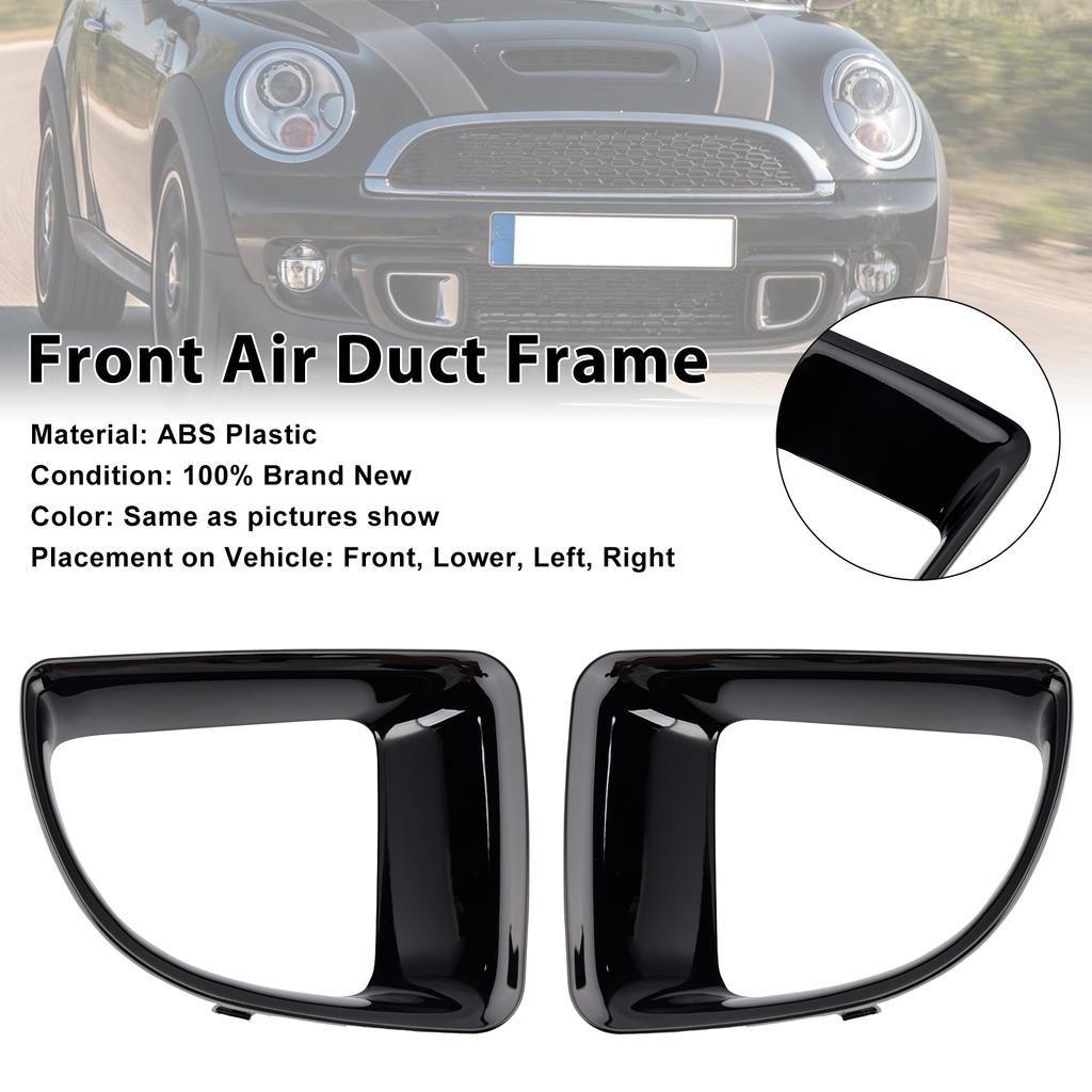 Gloss Black Front Air Duct Frame 51117255117 Fit Mini R55 R56 R57 R58 R59 JCW S