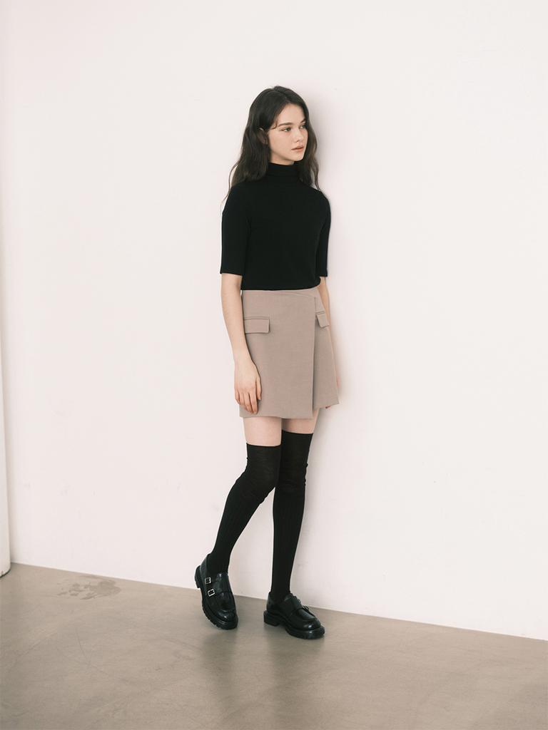 Non Search Asymmetrical Short Skirt / Beige