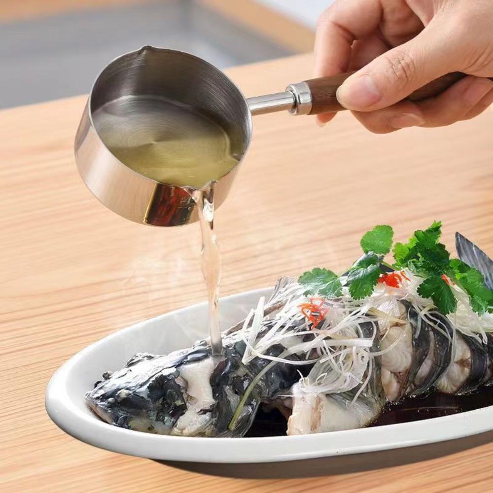 Mit Skala Milchtopf Holzgriff Kleine Soßenpfanne Haushaltsmesslöffel Schokolade