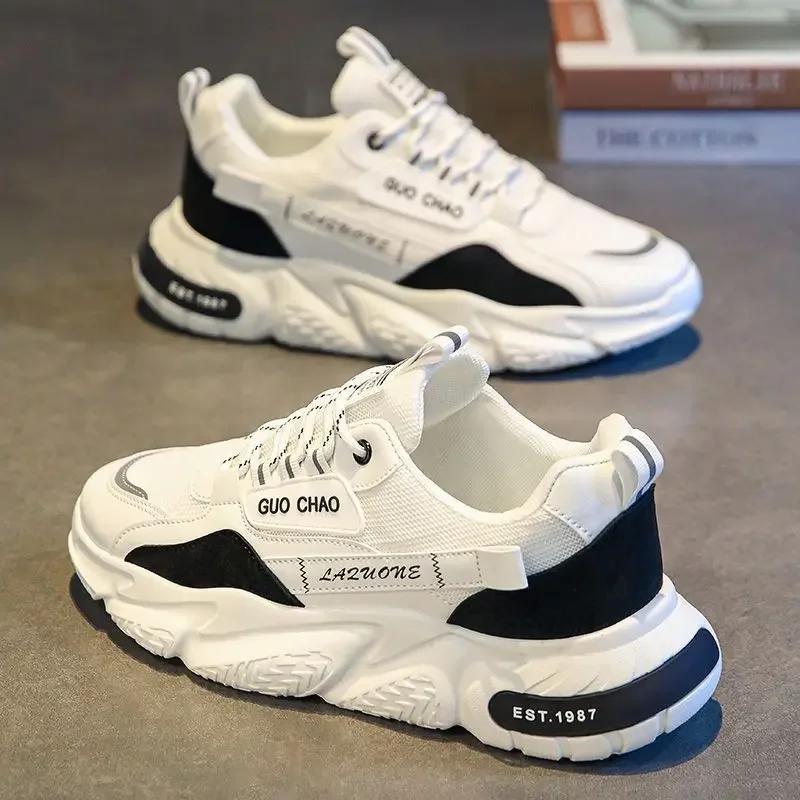 Mesh Breathable Comfortable Men Casual Sneakers Thick Bottom Men Vulcanized Shoes Popular Running Shoes