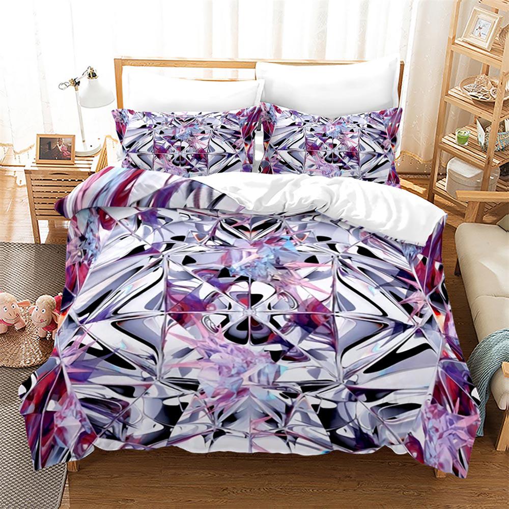 Diamond Duvet Cover Set Abstract Art Valentine's Day Gift for Girls Women Couple King Size Bedding Set Polyester Comforter Cover