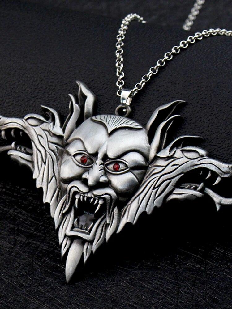 

Панк хип-хоп дьявол стиль крутые красные глаза голова волка ожерелье сплав животное волк подвеска колье-цепочка для мужчин подарки
