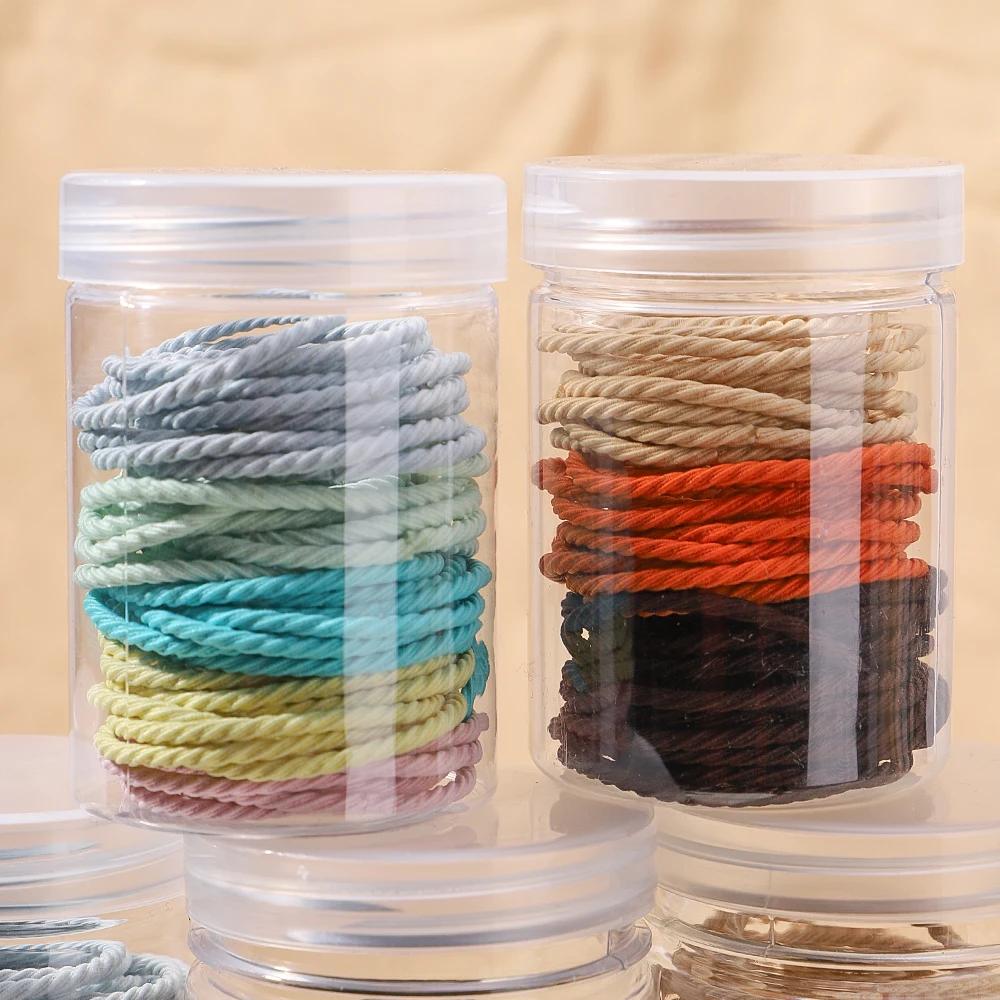 50Pcs/Box Simplicity Hair Band High Elasticity Rubber Band for Women Durable Hair Rope Canned Headband High Ponytail Hair Ties