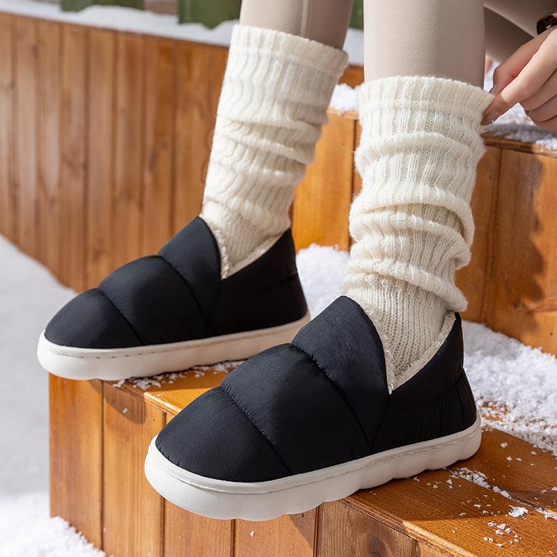 Bag heel cotton slippers home autumn and winter indoor home warmth piled platform cotton shoes couple fluffy slippers