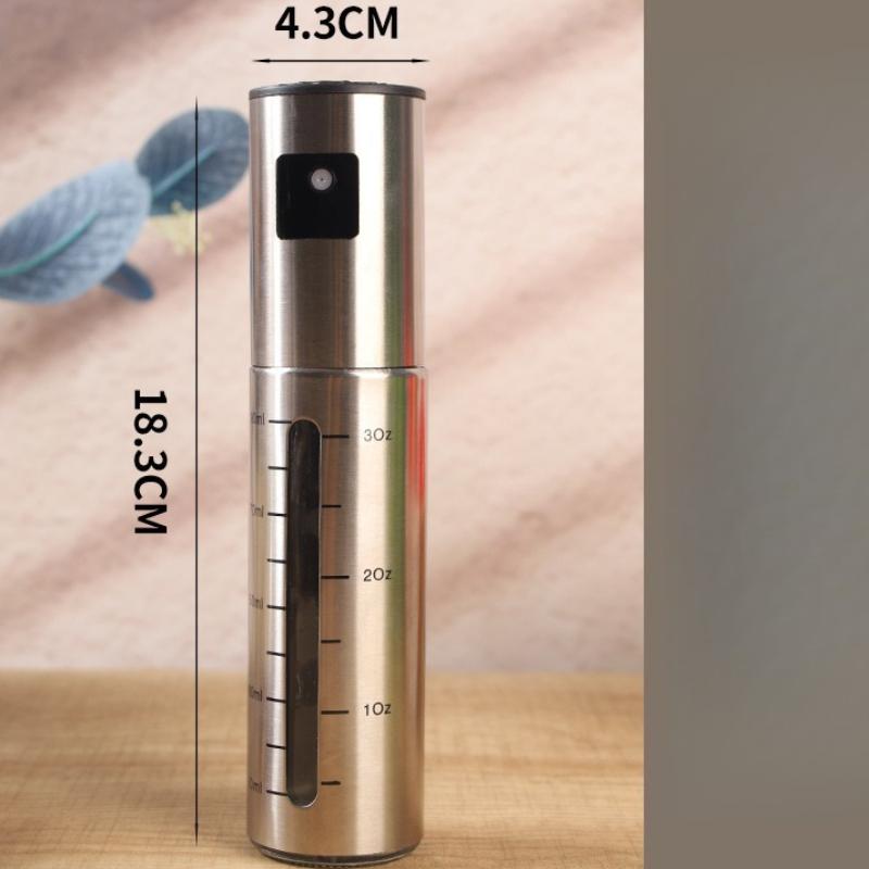 

100ML Stainless Steel Oil Leak-proof Air Fryer BBQ Baking Spray Bottle Barbecue Oil Pot Seasoning Bottle with Scale for Cooking