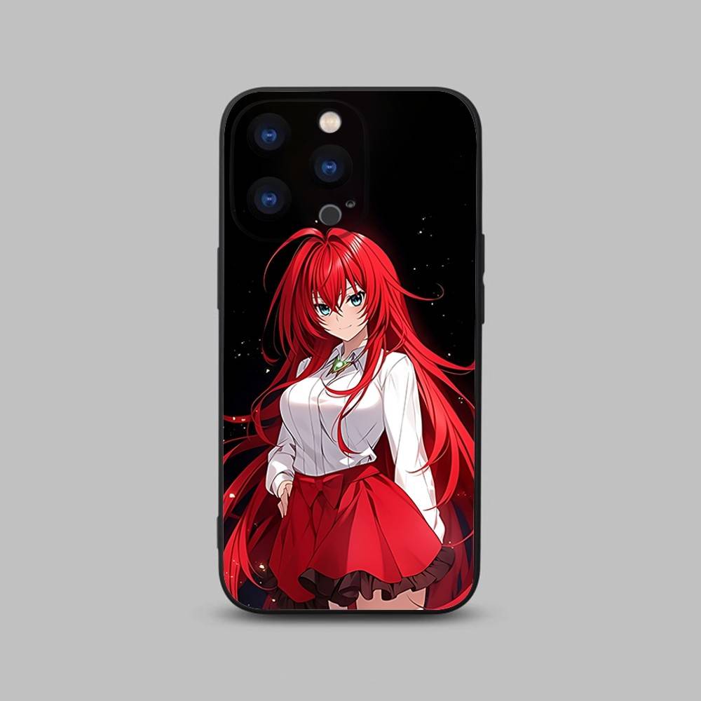 Rias-Gremory High School Phone Case For iPhone 17,16,15,14,13,12,11,Pro,Max,Plus,X,XS,SE4,E,Mini,Soft Black Case