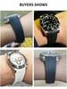High Quality Black Green Red Blue White Colored Style Silicone Watchband Curved Interface for Rolex Datejust Submariner Strap
