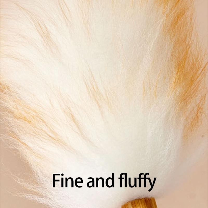 Home Cleaning Duster With Bamboos Handle Thickened Wool For Dust Removal On Electronics Furniture And Hard To Reach Area