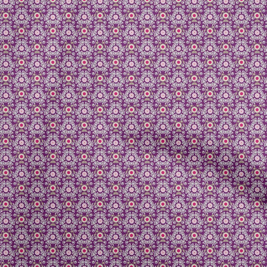 oneOone Cotton Flex Brown Fabric Asian Suzani  Sewing Fabric By The Yard Printed Diy Clothing Sewing Supplies 40 Inch