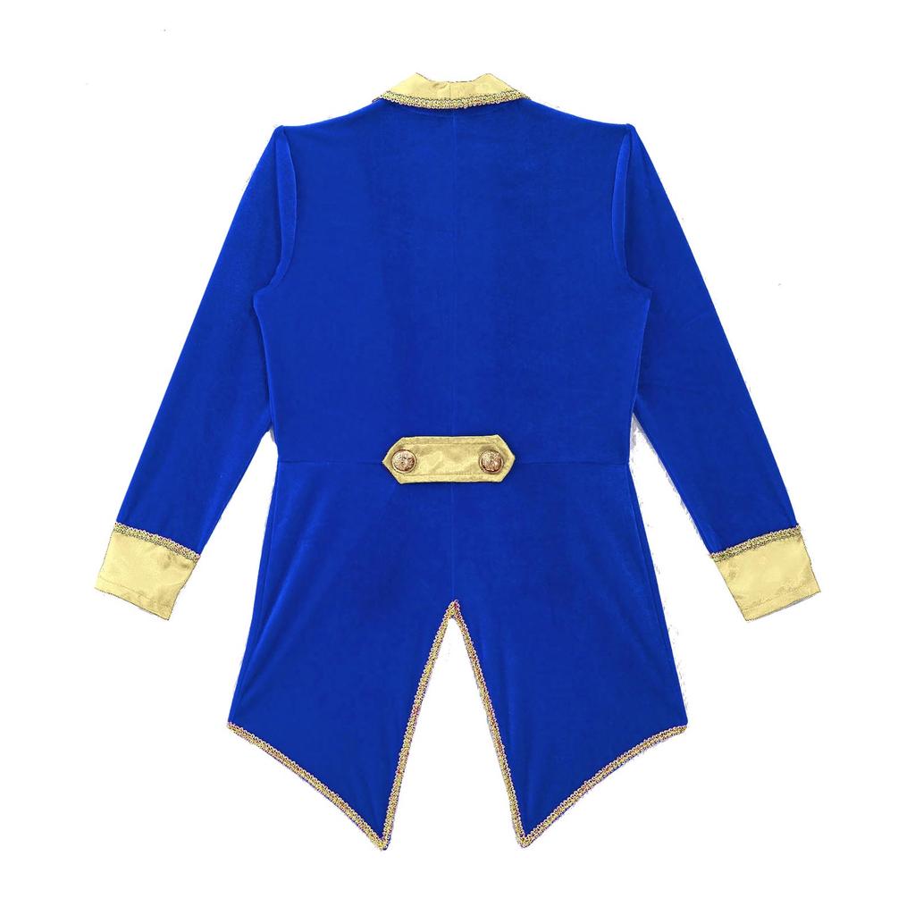 Boys Girls Circus Ringmaster Showman Magician Costume Halloween Tailcoat Jacket with Hat Gloves Outfits for Fancy Party