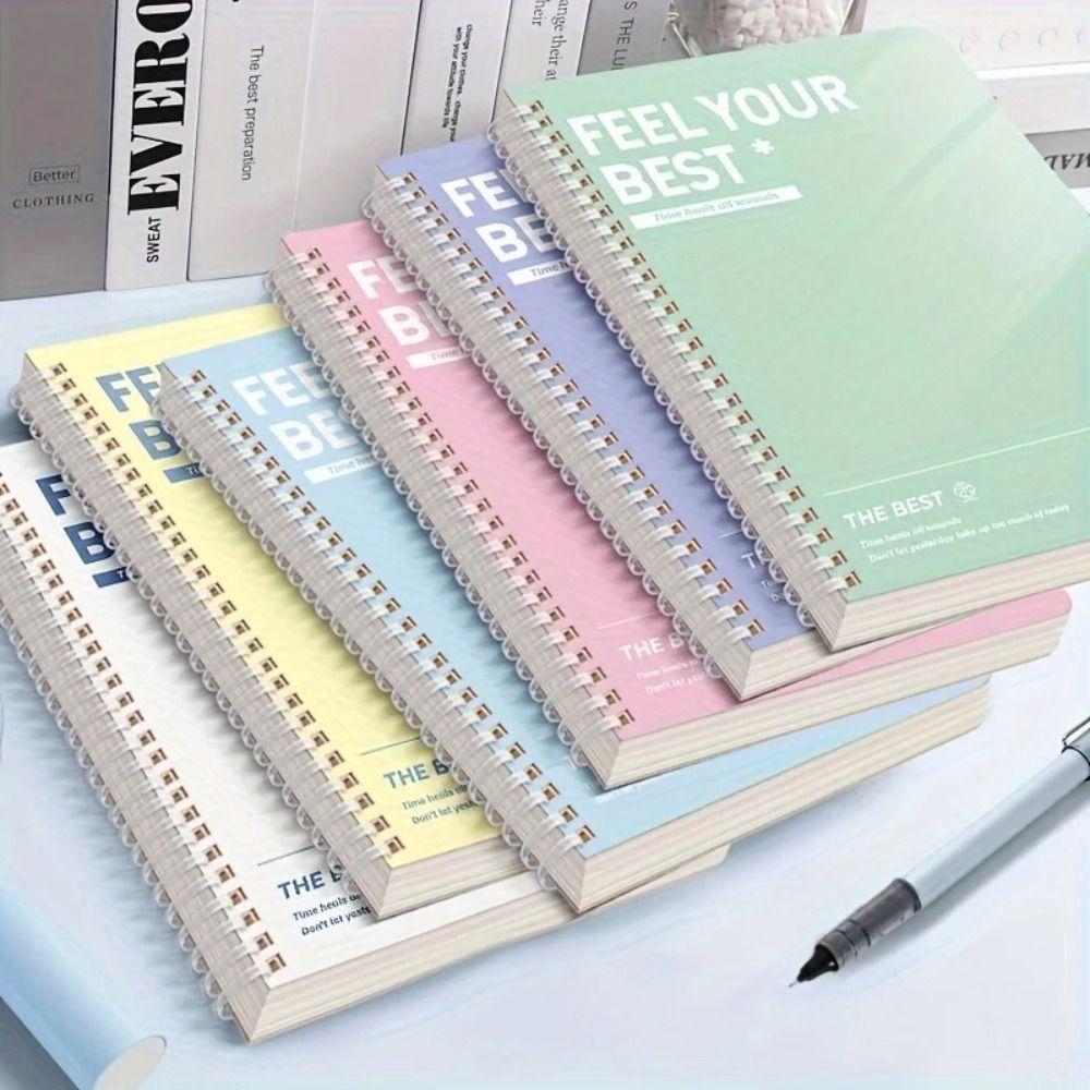 60Sheets/Book Color Spiral Notebooks Perforated Pages Diary Book Thickened Hand Account Book  Gift
