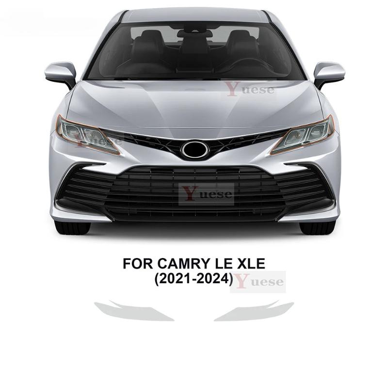 Pour Toyota Camry LE XLE -2024 2 Pièces Film Protecteur de Phare de Voiture Transparent Fumé Noir Autocollant TPU