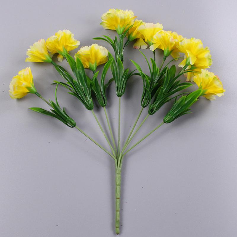 10 Heads Artificial Carnation Home Decoration Multi Color Beauty Silk Fake Flower Especial For Wedding And Festival Decoration
