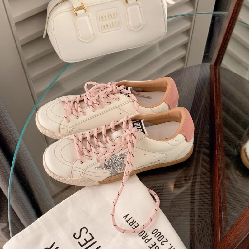 Cowhide version~ polished leather retro lace-up board shoes women's star shoes flat-bottomed versatile small dirty shoes