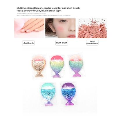 Powder Mermaid Tail Makeup Brush Colorful Cosmetic Brushes New Fish Tail Brush  Manicure Tool