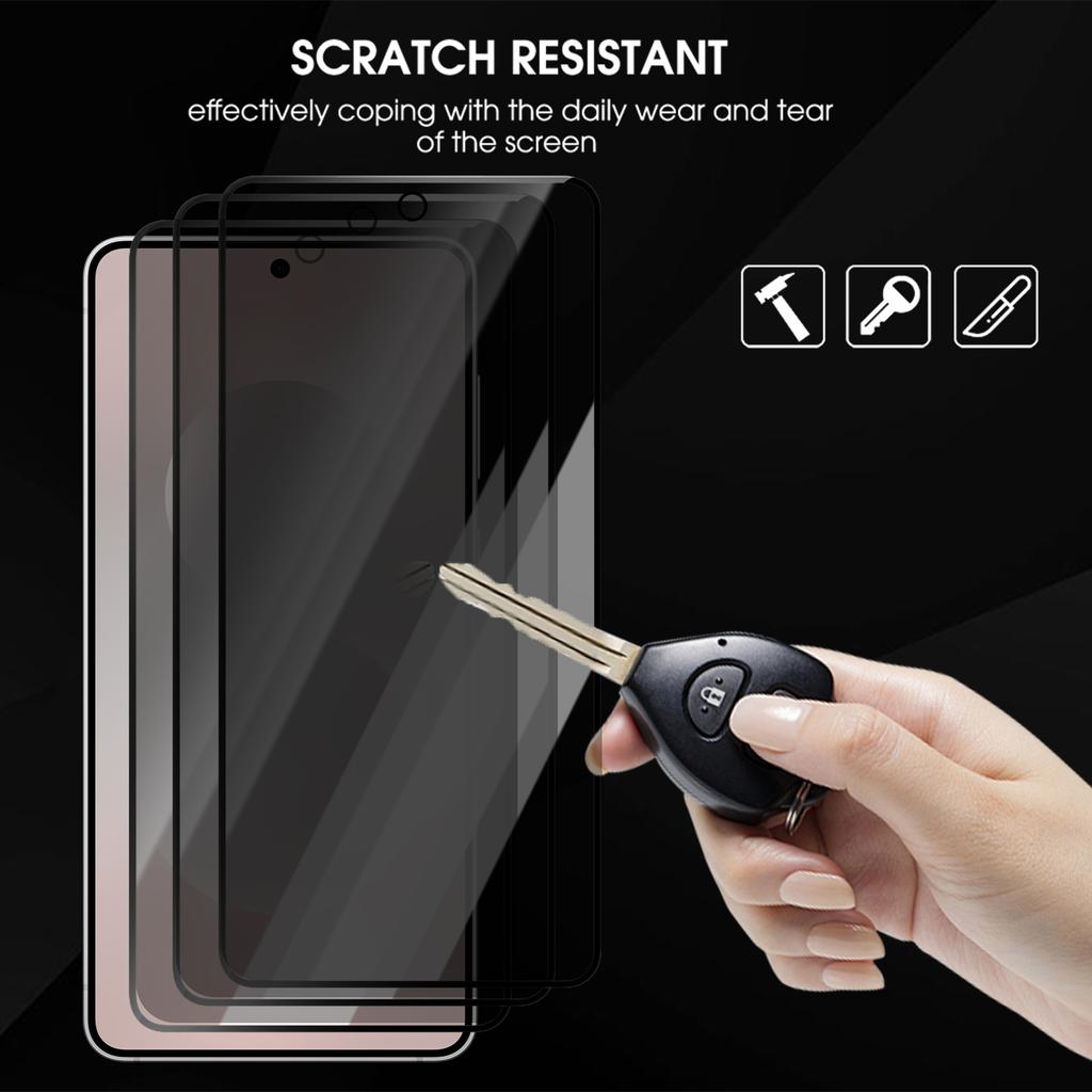Easy To Install Tempered Glass Films for Samsung S25/S24/S23/S22 Series Anti-spy Privacy Screen Protectors for Samsung S25 Plus