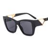 2024 Personalized Triangle Metal Patchwork Sunglasses Small Frame Sunglasses for Women Uv400