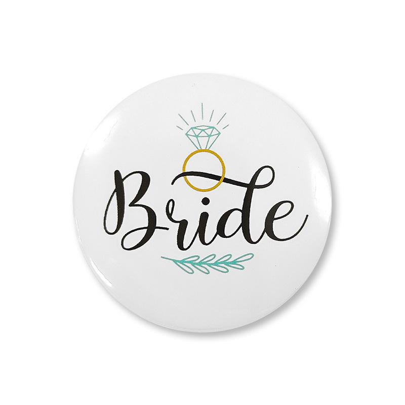 

Team Bride Tinplate Badge for Bachelorette Party - 58mm Festive Decoration One Size