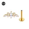F136 Titan Marquise Blume Piercing Schmuck - Intern Gewindestecker für Ohr, Lippe, Nase, 1,2/1,0mm Dicke