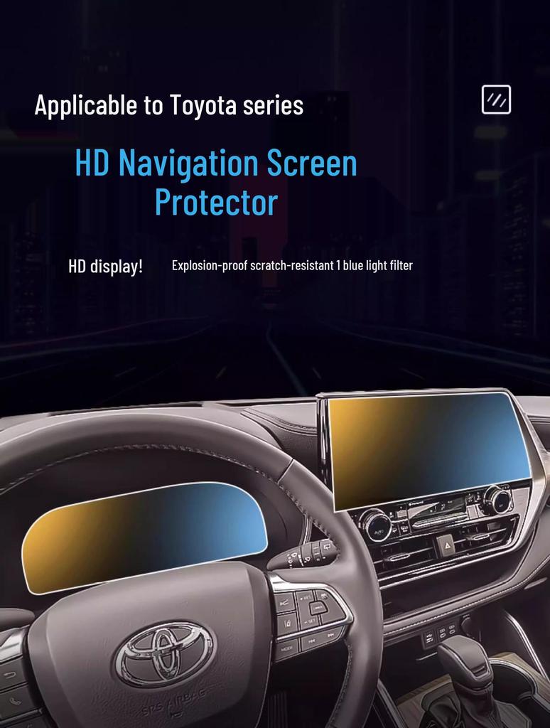 25 Toyota Highlander Center Console Tempered Glass Navigation Screen Protector
