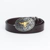 Fashion Personality Western Denim Belt Gold Plated Retro Cow Head Belt Men's Cow Leather Belt
