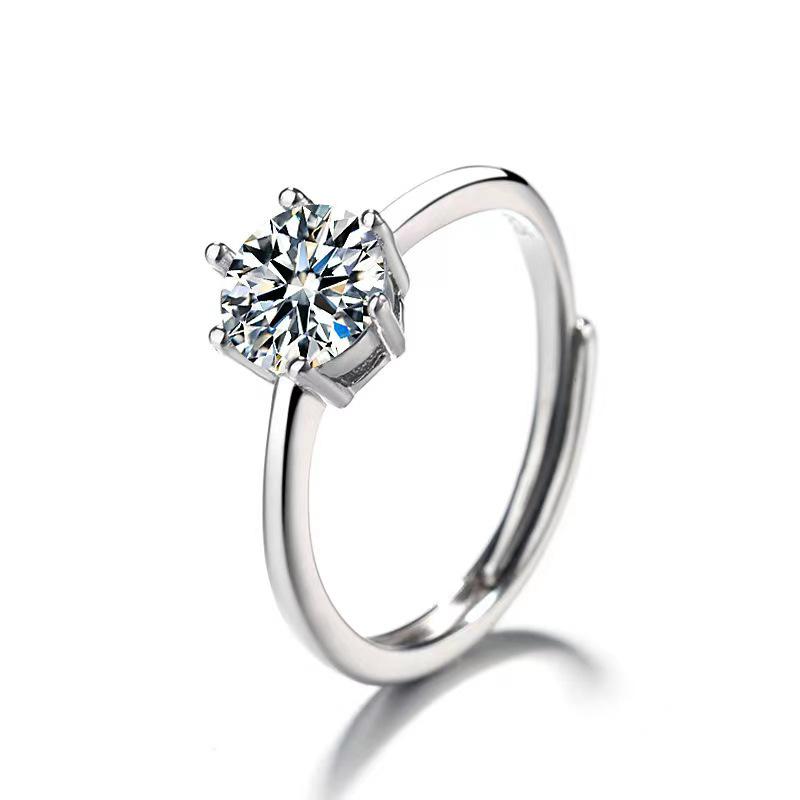 Stylish Women s Open Heart Zircon Diamond Engagement Ring
