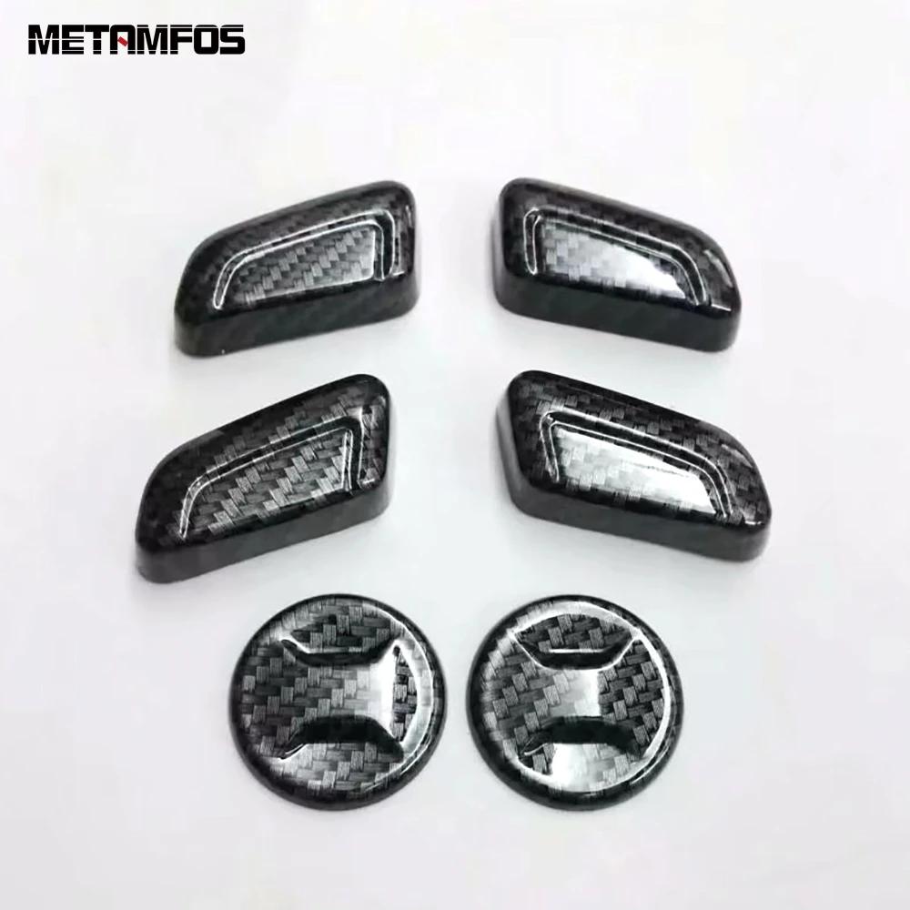 For Volkswagen VW T-Roc TROC 2018-  2024 2025 Carbon Fiber Seat Adjustment Switch Button Cover Trim Interior Accessories