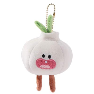 Plant Key Ring Garlic Plush Doll Unique Veggie Key Ring Vegetable Keychain Cartoon Miniature Garlic Pendant Bags And Keys