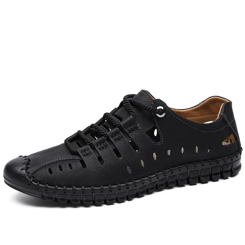 Soft Leather Shoes for Men Lace Up Low-Top Slip-on Cowhide Sale In Promotion Luxury Pu Elegant Classic Original Man Casual Shoe