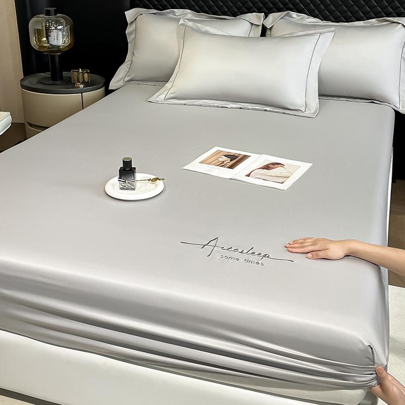 Summer Ice Silk Bed Sheet Single Piece Mattress Protector 25 New Solid Color Bed Cover Dust Cover Summer Sheet