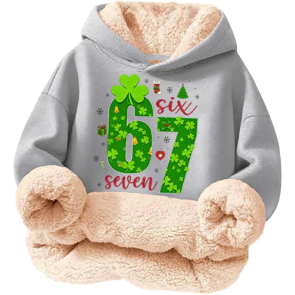 Children's Fashionable Printing Casual Fleece Hooded Loose Fit Hoodie Without Pockets
