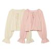 Womens Loose Fit Short Cropped Blouse With Ruched Lantern Sleeves Pure Color Office Chic Top