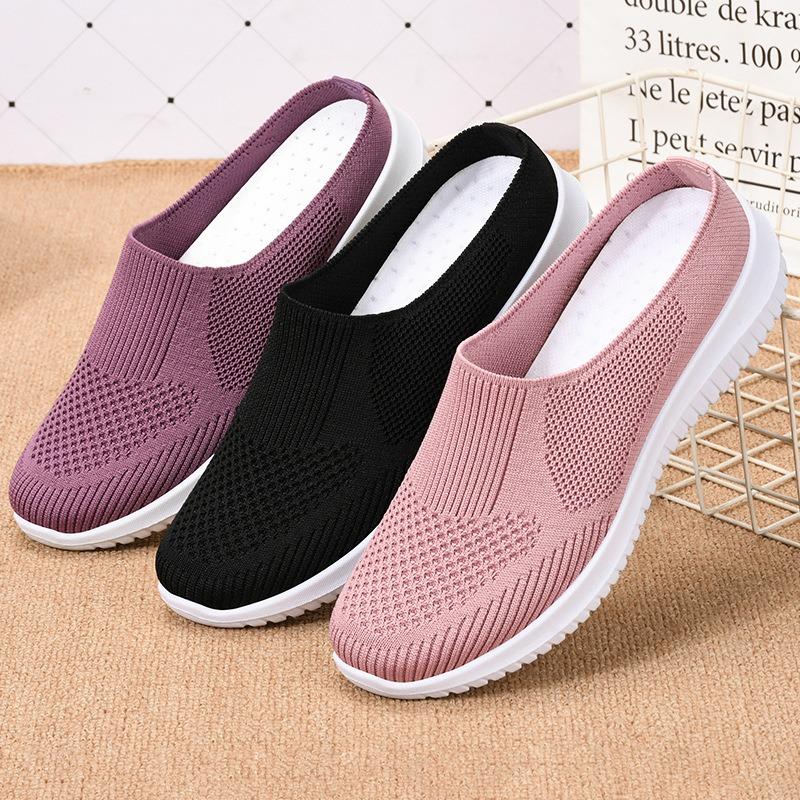 Shoes women's new large-size cloth shoes women's shoes breathable fly-woven shoes soft-soled casual mother shoes