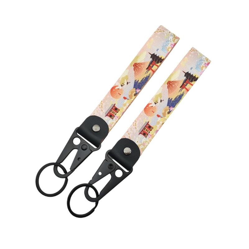 1 Pair Nylon Wristband Keychain With Unique Style For Car Key And Backpack Accessories Universal Key Strap Lanyard