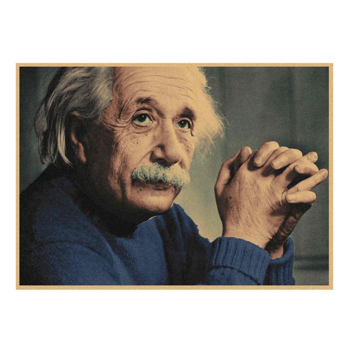 Einstein "Imagination Over Knowledge" Retro Kraft Paper Wall Poster 504