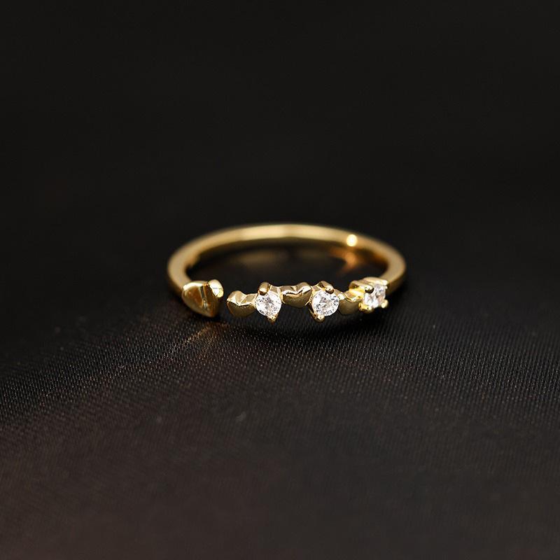 

Нежное кольцо Love Ring из циркония для женщин, легкое, роскошное, нишевое, дизайн Sense Flash, бриллиантовое кольцо Heart Ring, регулируемое, на указательный палец