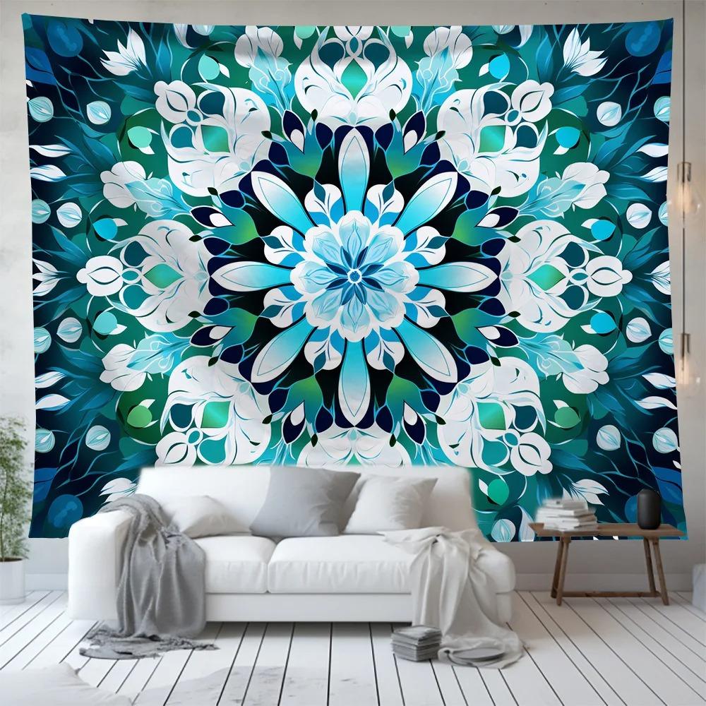 Blue Magic Circle Pattern Decoration Bedroom Living Room Tapestry Home Wall Decoration Tapestry