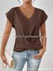 2026 Bestseller Women's Solid V-neck Short-Sleeve T-shirt - Elegant Spring/Summer Top