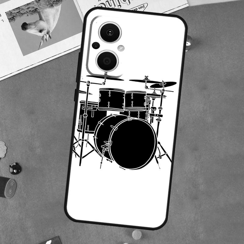 Musical Instrument Drum For OPPO Reno 11F 12F 13F 14F 10 11 12 13 14 Pro 7 8 Lite 8T OPPO Find X5 X6 X8 X9 Pro Case