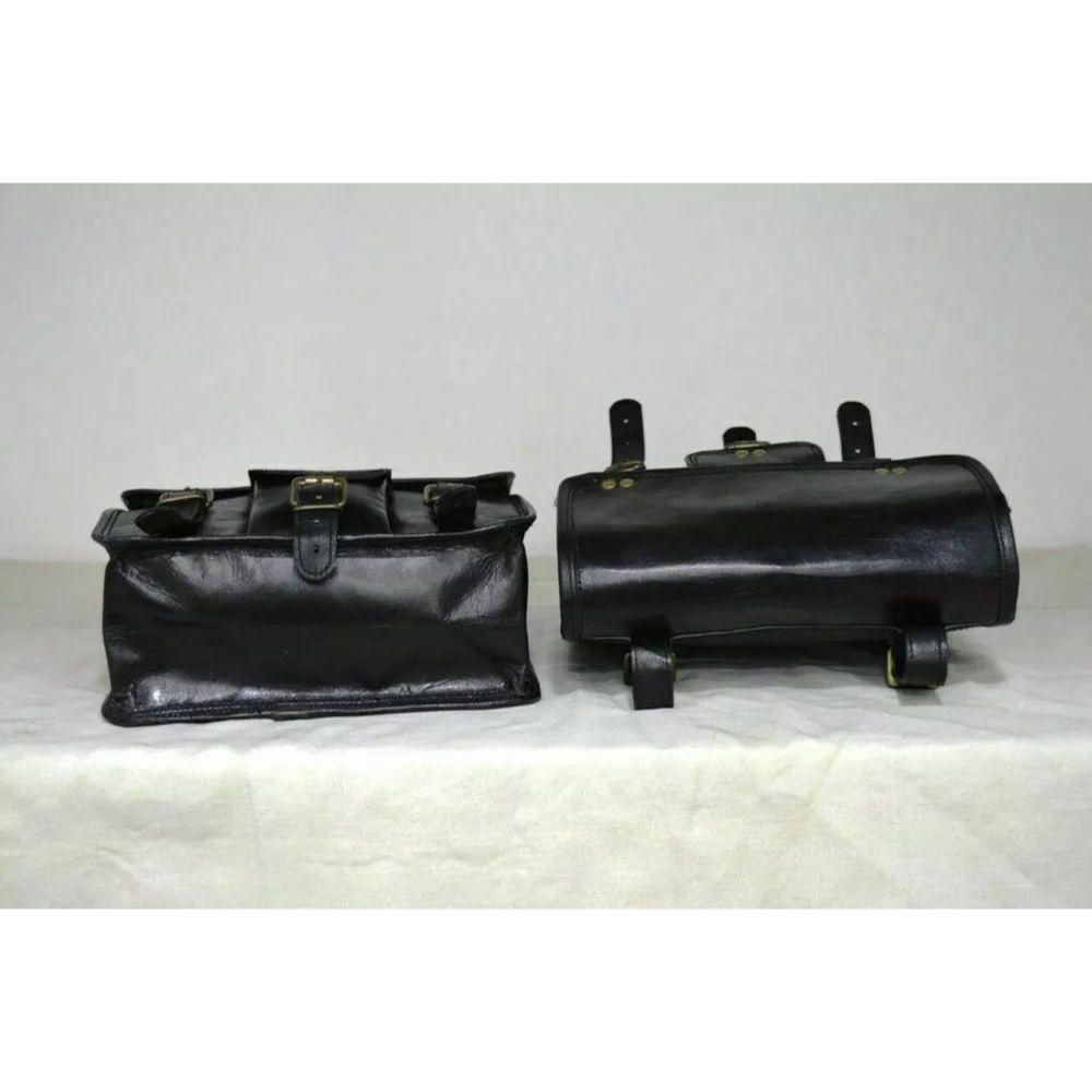 Motorcycle Saddlebags 2 Side Pouch Leather Bags Pouch Panniers Saddle 2 Bags New