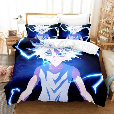Nouvel Ensemble de Literie Hunter X Hunter Housse de Couette Drap Imprimé Ensemble de Lit Taie d'Oreiller Lit Double Queen King Size Adulte Enfant Chambre Anime