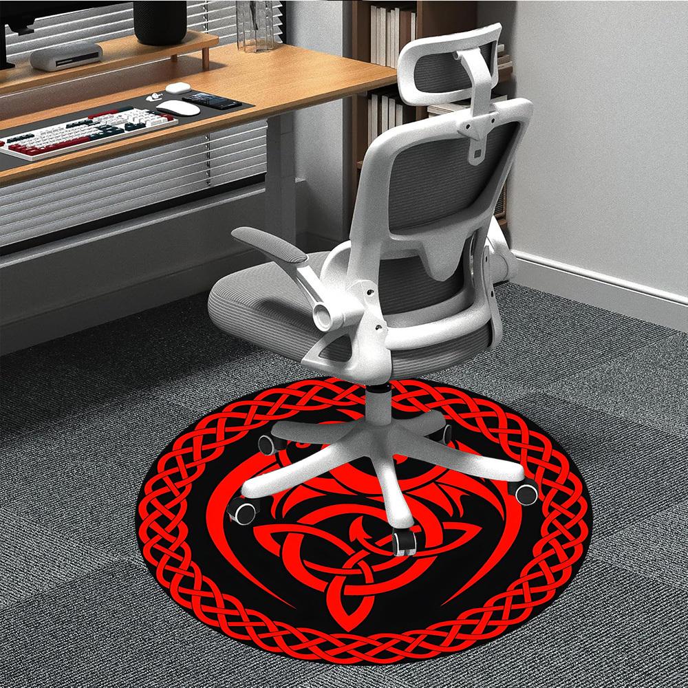 1pc Celtic Dragon Office Round Area Rug, Under Office Chairs Bedroom Living Room Home Decor, Room Deco, Available in Various Sizes