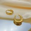 OPK Fashion Hollow Stainless Steel Earrings Golden Earrings Girl