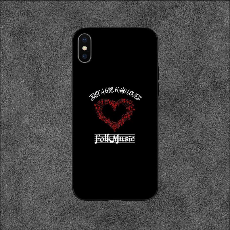 FOLK MUSIC Phone Case For iPhone 11 12 Mini 13 14 15 Pro XS Max X Plus SE XR Shell