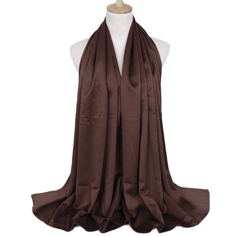 Fashion new plain malaysia satin silk hijab scarf solid color long muslim scarves headscarf turban muslim shawl female