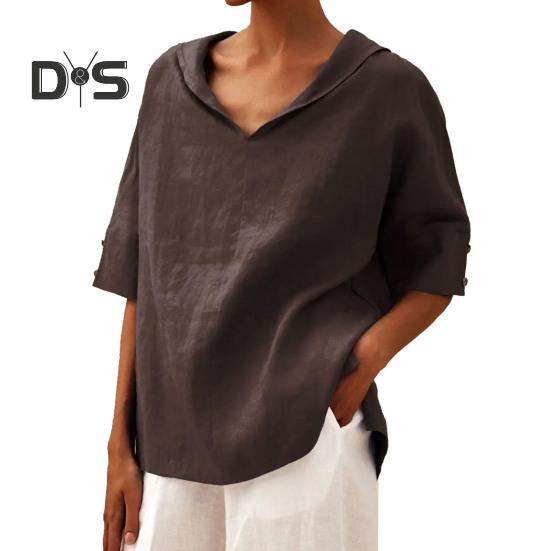 

Женская рубашка, однотонная, с капюшоном, с коротким рукавом, пуловер, однотонная, свободная, повседневная рубашка, легкая, дышащая, повседневная одежда XXL