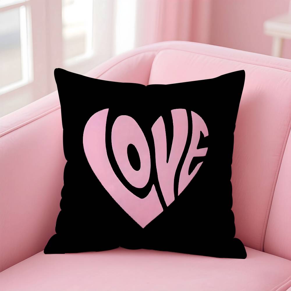 Home Decor Love-Themed Heart-Shaped Digital Print Pillowcases Pattern Cushion Cover Suitable For Sofa Bedroom Car Pillow Cover