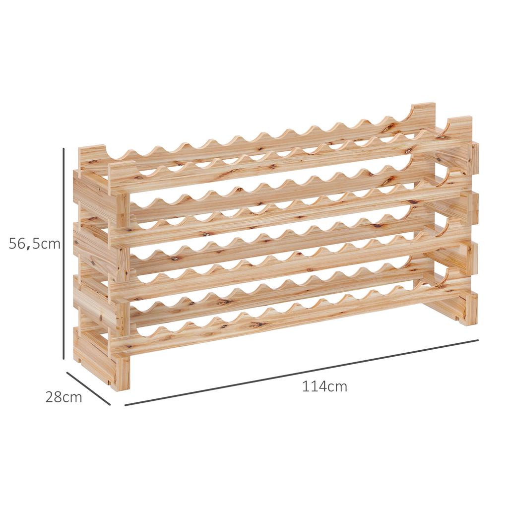 Wooden Crate for 48 Bottles 114x28x56.5cm Natural Wood